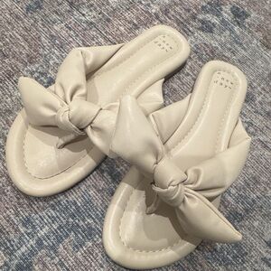 A New Day Women's Cream Knot Slide Sandals